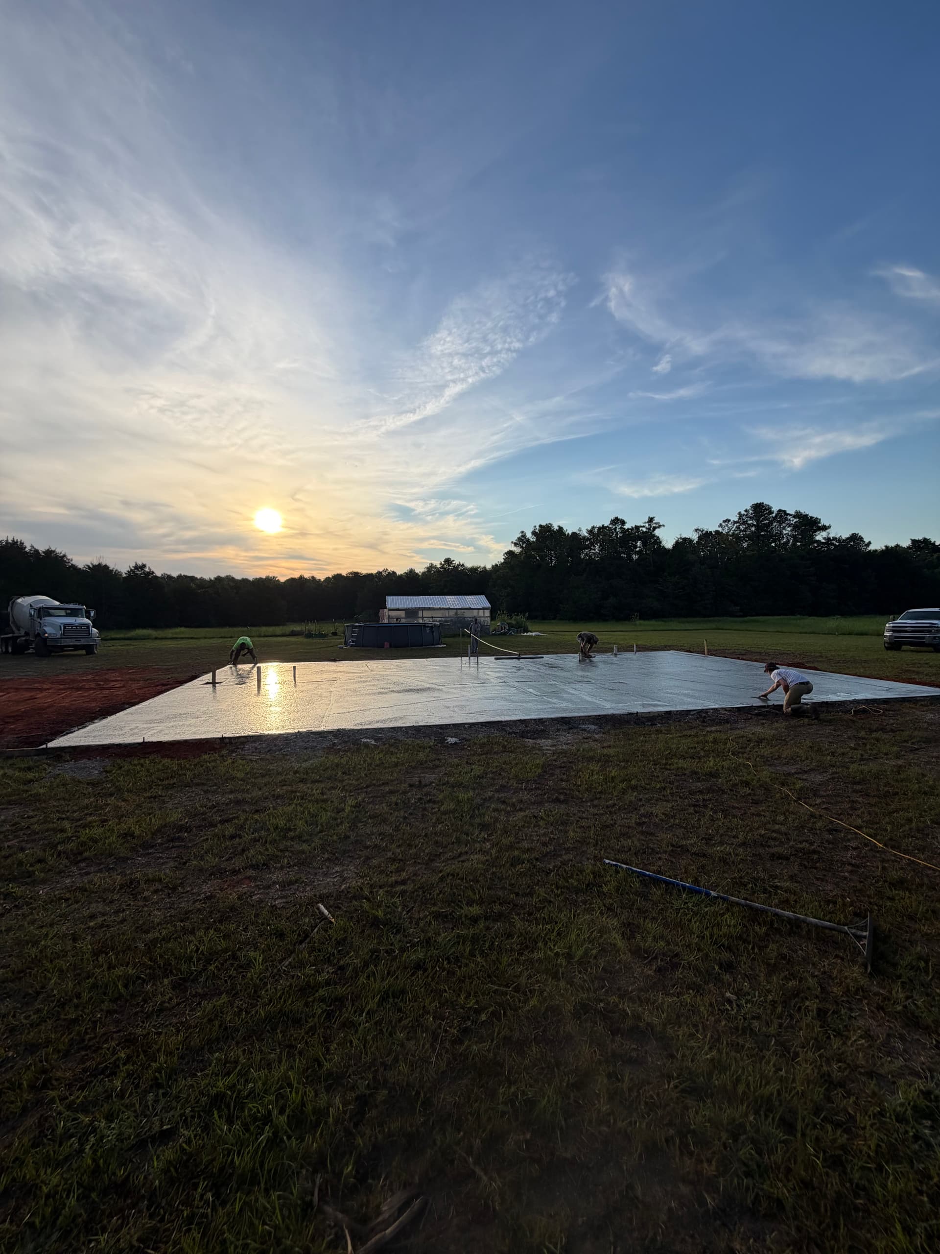 Concrete Slab Foundation Poured for a New Barndominium Build image