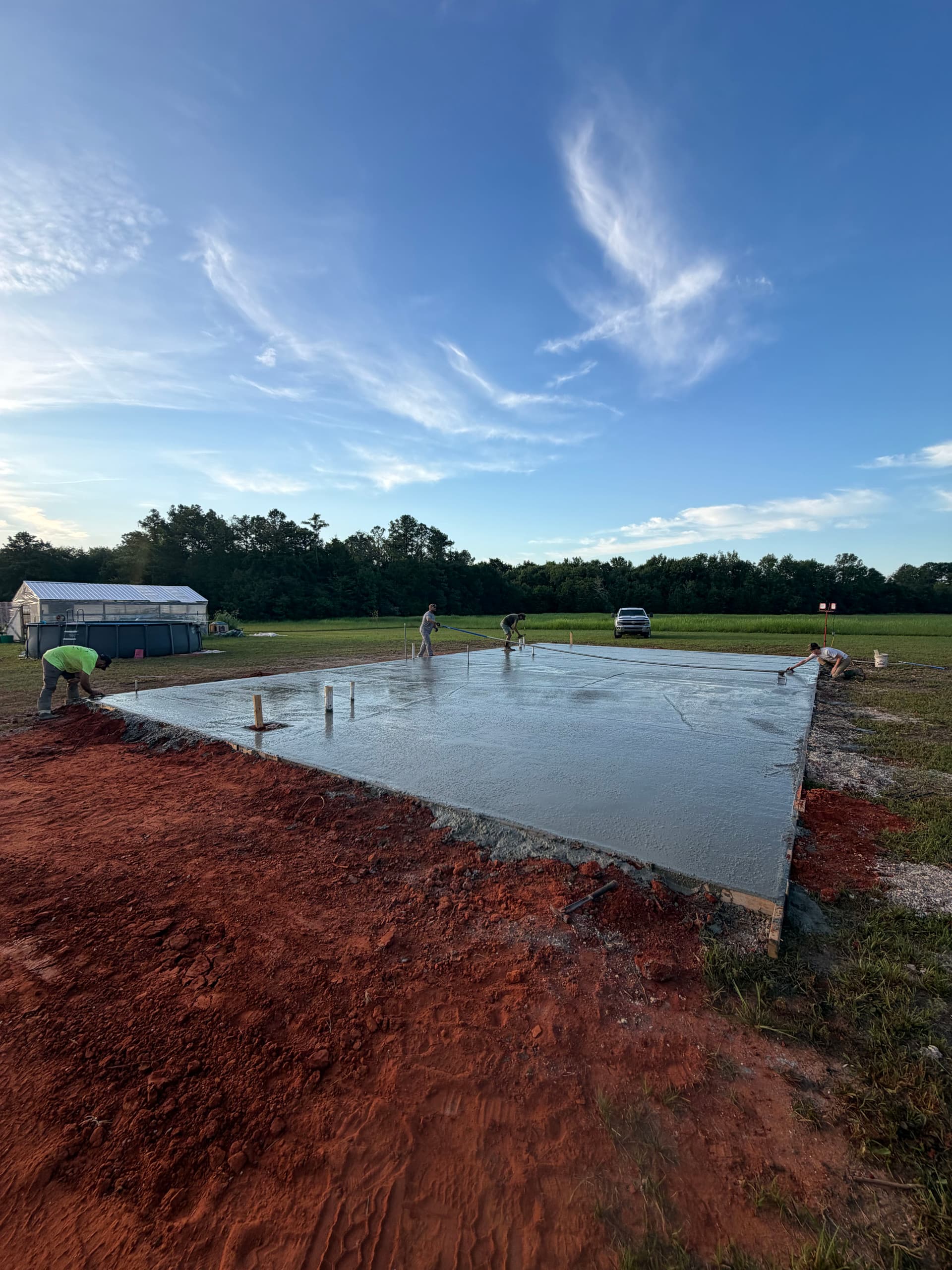 Gallery photos for Concrete Slab Foundation Poured for a New Barndominium Build: Image #1