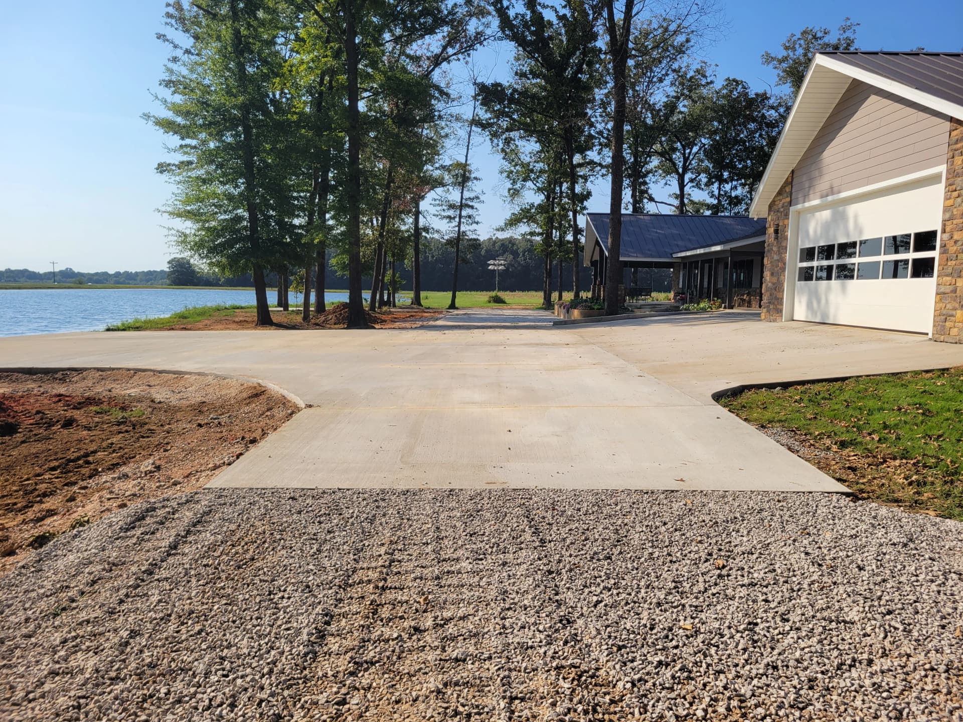Gallery photos for 8,000 Sq Ft Exterior Concrete Pour on a Lakefront Property: Image #1